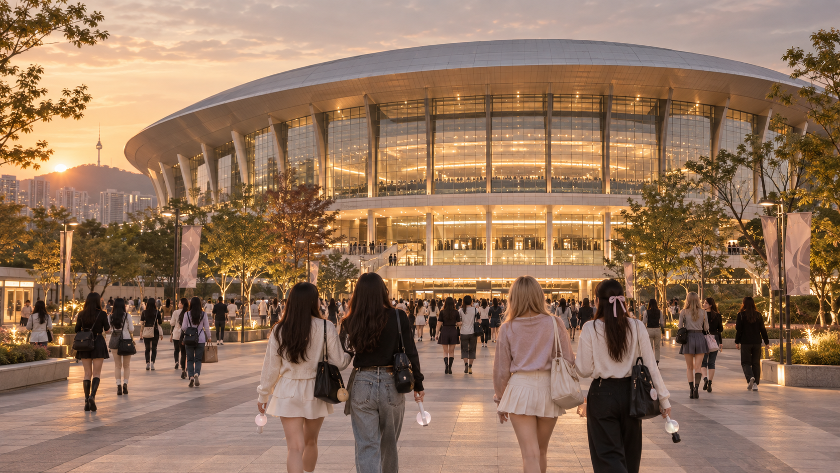 K-pop concert venue in Seoul before a show